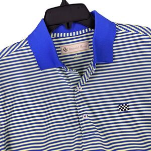 Donald Ross Performance Polo Shirt Men M Checkered Logo Golf Athletic Wear